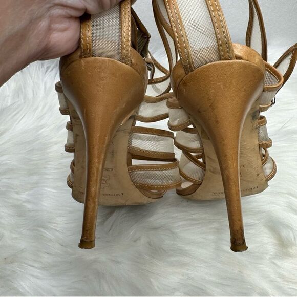 Loeffler Randall Paige Mesh Nude Strappy Heel 7.5 - Picture 5 of 9